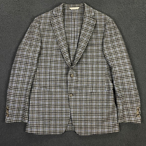 Samuelsohn Soft Blazer 40R Wool Cashmere Plaid Sport Coat Suit Jacket